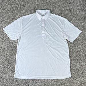 Collars & Co Polo Shirt Men 2XL White Short Sleeve Slim Performance Dress Collar